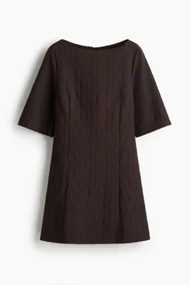 H&M Beli Belirgin Kesimli Gabardin Elbise