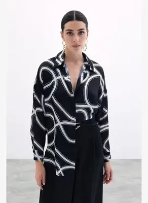 Sateen Salaş Gömlek - Siyah