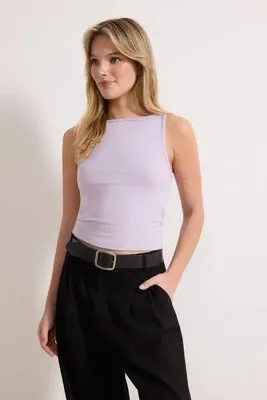 TRENDYOLMİLLA Lila Askılı Fitted/Vücuda Oturan Esnek Örme Bluz TWOSS24BZ00535
