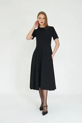 SevdeUgur Siyah Maxi Boy Volanlı Elbise / Sevde Ugur