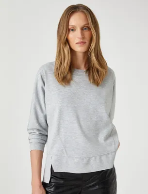 Koton Yırtmaç Detaylı Sweatshirt Yuvarlak Yaka
