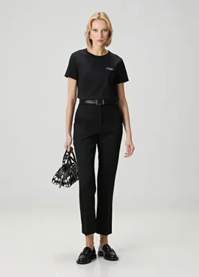 Givenchy Slim Fit Siyah Yün Pantolon