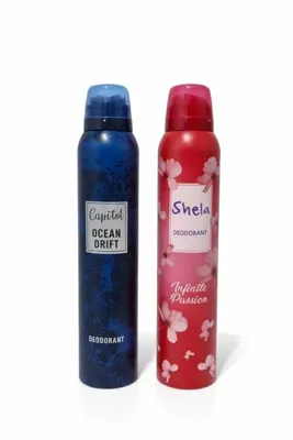 Capitol Ocean Drift Erkek Deodorant ve Shela İnfinite Passion Kadın Deodorant 2x200