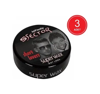 Sector Hairmate Wet Look Süper Wax Siyah 3 x 150 ML