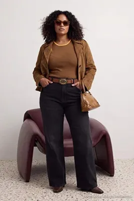 Trendyol Curve Siyah Yüksek Lastikli Bel Geniş Paça Wide Leg Jeans TBBAW27CJ00009