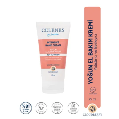 Celenes Cloudberry Yoğun El Bakım Kremi Kuru Ve Hassas Ciltler 75 ml