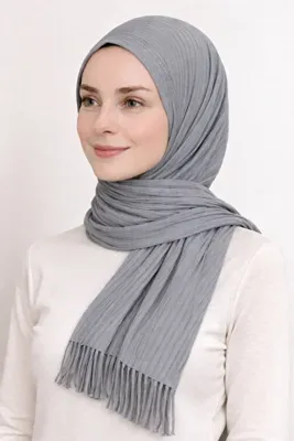 Merve Nayir Pratik Piliseli Hazır Şal Gri
