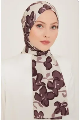 ARMİNE Trend Defne Şal 6348 - 23 Mürdüm Krem