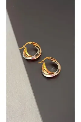 Opia JEWELRY Bold Model Çelik Mix Halka Küpe