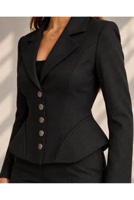 PANCAARTE Belden Oturtma Kısa Blazer Ceket