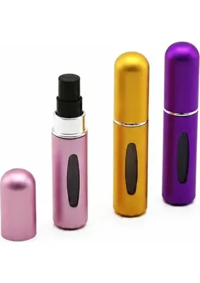 Die Grup Tr 3'lü Mini Sprey Parfüm Şişesi 5 ml – Çanta Boy Taşınabilir Dolum Şişesi – Seyahat Tipi Refillable Parfüm Kabı – Uçak ve Günlük Kullanım Için