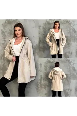 QYA Clothing PARLAK SUNİDERİ İÇİ POLAR KAPŞONLU MONT