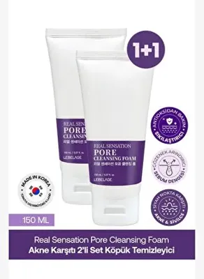 Lebelage Gözenek Karşıtı Temizleyici 2li Set LEBELAGE Real Sensation Pore Cleansing Foam 1+1