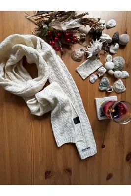 Chinko KAŞMİR YÜN KARIŞIMLI AJURLU JAKARLI YUMUŞACIK İNCE ATKI