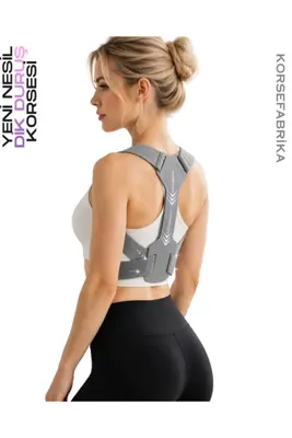 korsefabrika trend mood store Unisex Kamburluk Önleyici Postür Düzeltici Ergonomik Ayarlanabilir Bantlı Dik Duruş Korsesi