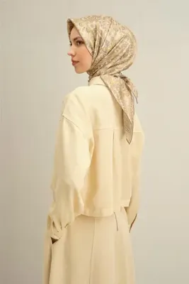 ARMİNE Etnik Desenli Saf İpek Sura Eşarp 9304D 07