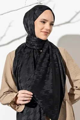 Jawel Kadın Tesettür Jakarlı Büyük Desen Kazayağı Şal