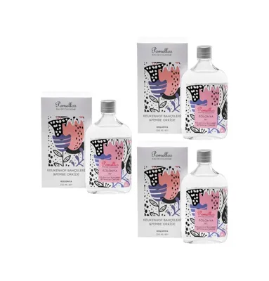 Pomellos Kolonya Keukenhof Bahçeleri & Pembe Orkide 3 Adet (3X250 Ml, 80 Derece. Cam Şişe)