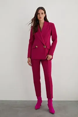 Gizia Gold Düğme Detaylı Pembe Ceket