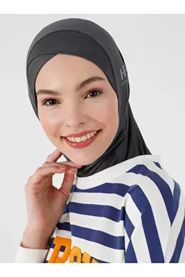 ec ecardin Hanfendy Atletik Çapraz Spor Hijab Bone - Koyu Gri - ( ST044 ) , ( ID 7804427 )
