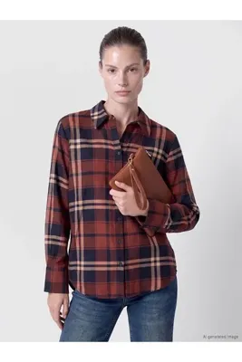 LC Waikiki LCW EVERYDAY Kırmızı Ekose Kadın Oduncu Gömlek