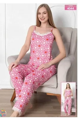 Genel Markalar Askılı, Desenli Pijama Takımı