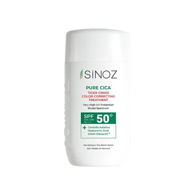 Sinoz Pure Cica Tiger Grass Ton Eşitleyici Sıvı Güneş Kremi SPF50+ 50 ml