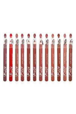 Roesıa Rose Cosmetics Rose 12'li, Kalın, Kalemtraşlı Mat Dudak Kalemi Seti