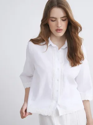 LCW Vision Dantel Detaylı Kadın Gömlek