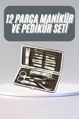 Generic Tırnak Bakımı Tırnak Makası Profesyonel 12 Parça El Ayak Manikür Pedikür Seti