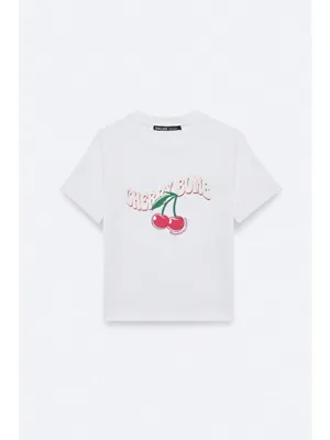 Grimelange LAZZIAR Kadın Oversize Bisiklet Yaka BEYAZ T-Shirt