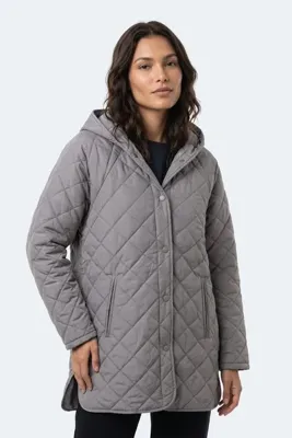Slazenger TWICE Kadın Gri Mont & Kaban