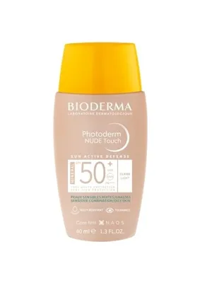 Bioderma Photoderm Nude Touch SPF50+ Light Karma Yağlı Ciltler Kapatıcı Etkili Çok Yüksek Korumalı Renkli Güneş Kremi 40 ml