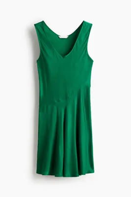H&M Kloş Saten Elbise