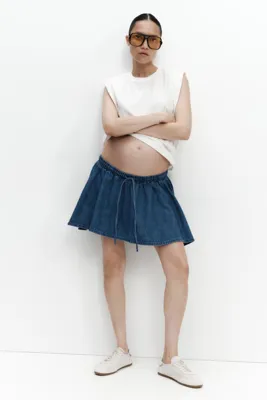 H&M MAMA Pamuk Karışımlı Kloş Şort Etek