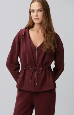 Network Bordo Modal Karışımlı Sweatshirt