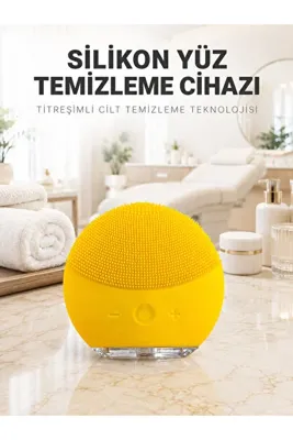 EGE YAPI Elektrikli Silikon Yüz Temizleme Fırçası Şarjlı Ayarlanabilir Titreşimli Cilt Bakımı