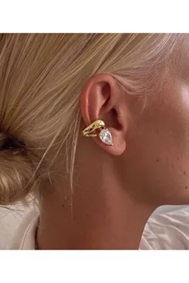 Bubbleatelier Damla Taş Detaylı Earcuff (Ayarlanabilir)