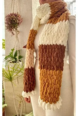 Hobihanem Tuhafiye Fluffy Atkı, El Örgüsü Puffy Yumuşacık Atkı