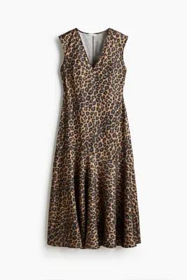 H&M V Yakalı Saten Elbise