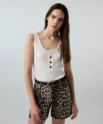 İpekyol Leopar desen non denim şort 