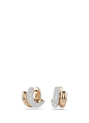 Swarovski Dextera Mini Beyaz Pembe Altın Rengi Kaplama Kadın Küpe
