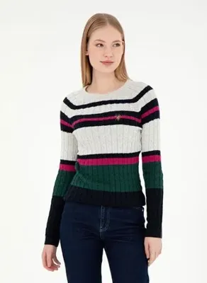 U.S. Polo Assn. Lacivert Kadın Bisiklet Slim Fit Kazak MERIS-SK24
