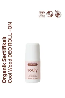Souly Doğal Deo Roll-On Cool Wood Sandal&Sedir Ağacı - Cosmos Organic Sertifikalı Alüminyumsuz 50ml