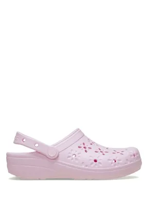 Crocs Classic Floral Cut Out Pembe Kadın Terlik