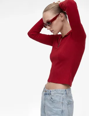 Koton Kaşkorse Uzun Kollu Slim Fit Polo Yaka Tişört