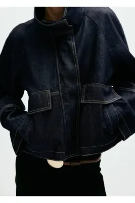 MANGO Woman Huni yaka denim ceket