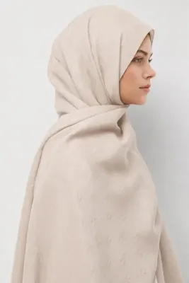 Mizalle Taş Rengi M Desen Naia Taş Pamuk Şal