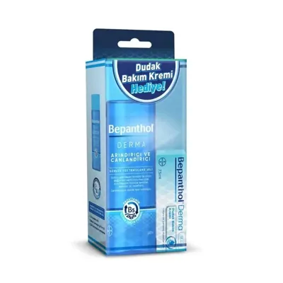 Bepanthol Derma Arındırıcı & Canlandırıcı Günlük Yüz Temizleme Jeli 200 Ml + Dudak Bakım Kremi