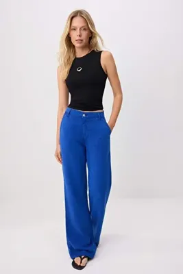 TRENDYOLMİLLA More Sustainable Saks %100 Tencel™ Düşük Bel Wide Leg Jeans TWOSS23JE00219